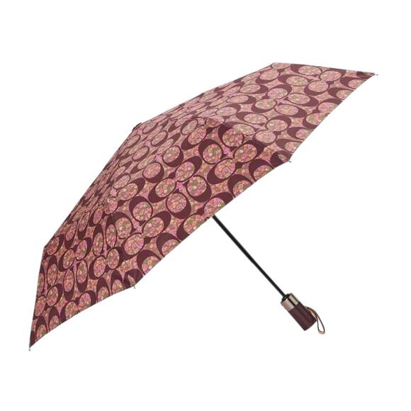 COACH FULL-SIZE UMBRELLA POSEY CLUSTER SILVER BRIGHT MULTI COLOR - Picture 1 of 2